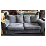Gray Sofa, 2 cushion seating, the underside of