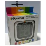 Polaroid digital clock with indoor temperature