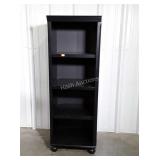 Black Curio Bookcase Cabinet, ball footed,