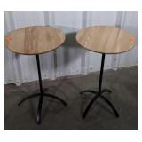 Pair of Side Stands. Pine 15" tops on metal base