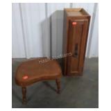 Wall cabinet 9" wide, and kidney shaped stool
