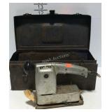 Tool box with drill bits, adjustable wrenches,