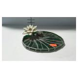 Stain leaded glass frog and lily pad jewelry