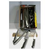 Kitchen utensils - knifes with magnetic wall rack,