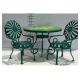 3-pc Metal table & chair set, doll size - table is