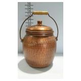 Copper kettle with lid and wire bail handle