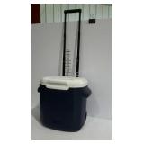 Coleman cooler on wheels with telescoping handle
