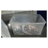 Craft kits & glue gun in Sterilite tote with lid
