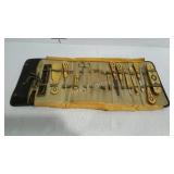 Vintage manicure set with storage roll