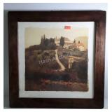 Italian Villa picture print, pencil signed,