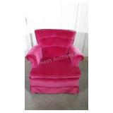 Chair, Button tuffed back deep pink color bedroom
