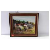 Oil painting on canvas, colorful landscape,