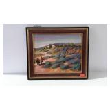 Oil painting on canvas, colorful landscape,