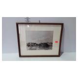Photo print, small railway depot, framed and