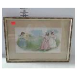 Babies Target print, framed and matted, 21x15