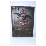 Advertising, Budweiser on tap poly sign, 20x28,