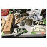 Home decor - Frog & bird figures, wine bottle
