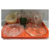 Glass - 3 Fire King handled bowls, center handle