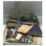 Misc- post cards, baby bottles, sock darner, Texas