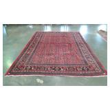 Rug, Room size Having deep red with blue and like