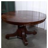 Round 54" Oak Extension Dining Table, big