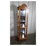 Curio Cabinet, maple with full view glass, mirror