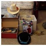 Misc. Show Stretcher Molds, straw hat, black felt