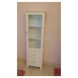 Bathroom Cabinet, white color having glass top