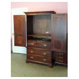 Clothing Armoire, mahogany finish with double