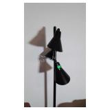 Two Floor Lamps, one black 3 bulb reading type,