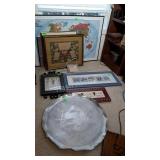 Home Decor Prints and wall plaques, clock,