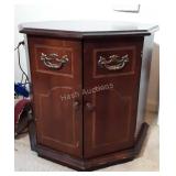 End Table, octagon shaped top with double doors