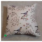 Bird embroidered Accent pillow 18" home decor