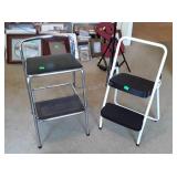 Two kitchen step stools, one does fold