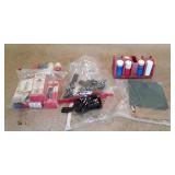 Group lot of poker chips, playing cards and