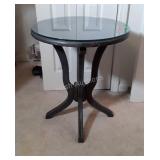 Accent Table, lamp type gray painted 22" round