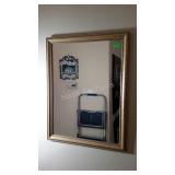 Nice gilded style framed wall mirror. 21"×27".