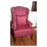 Queen Anne upholstered living room chair with