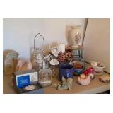 Home Decor Lot, planters, candle holders, boot