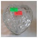 Glass heart covered dish by Homco