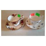 Bone china teacups with saucers, Royal Albert and