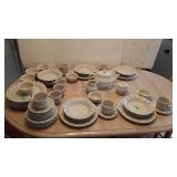 Longaberger Pottery dishes, blue pattern on