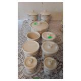 Longaberger pottery mini crocks (2), small crocks