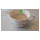Longaberger pottery batter bowl, blue on cream