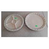 Longaberger pottery two platters, 14.5 and 14",