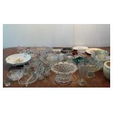 Glassware Dishes, salad and cake plates, planter,