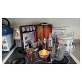 Barware, ice bucket, cocktail shakers, utensils,