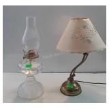 Lamp Lot, brass desk lamp with paper heart shade,