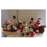 Group lot of Christmas decor snowman and dog