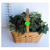 2004 Longaberger basket with artificial flowers